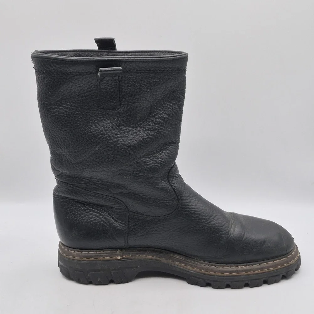 Blondo Snow Boots Winter Mens‎ Size 9 Black Leather Wool Lined Pull On Canada